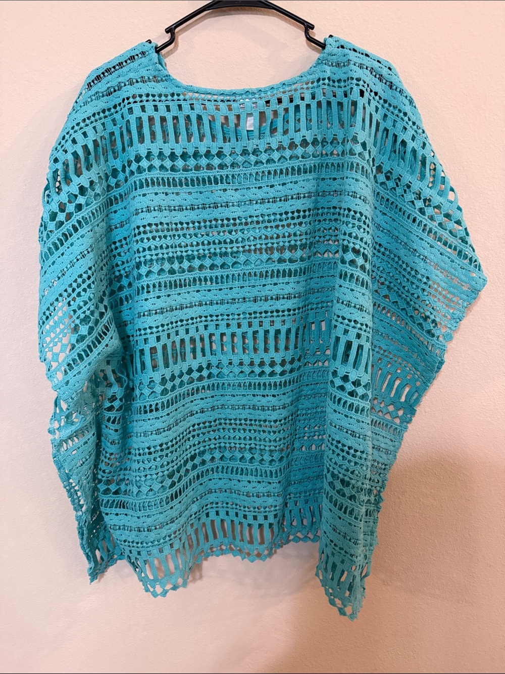 Chico's Bright Turquoise Open Crochet Cover-Up - Picture 3 of 3